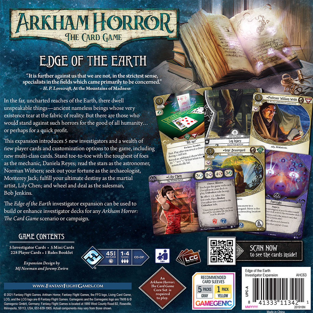 Arkham Horror Card Game LCG: Edge of the Earth Investigator Expansion FFGAHC63 - Picture 2 of 2