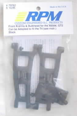 Team Associated RC10 GT2/T4 Black Front Arms & Bulkhead  